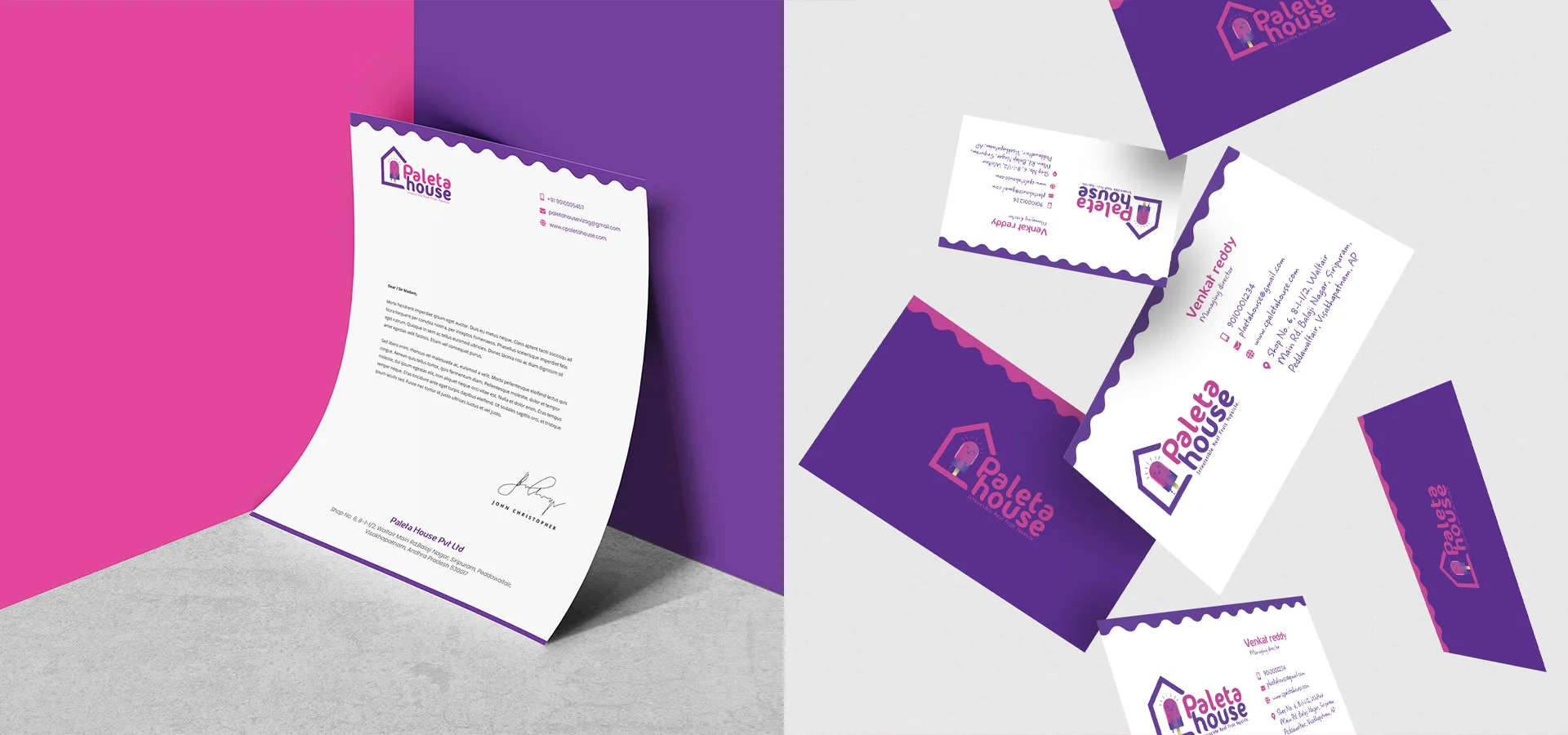 ice cream shop visiting card, letterhead design, design first