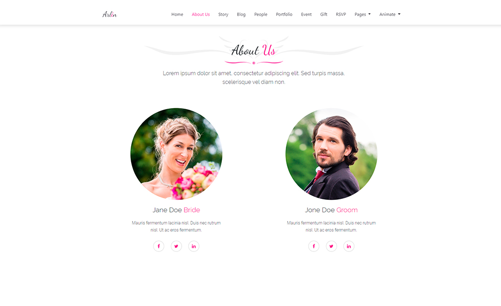 wedding microsite