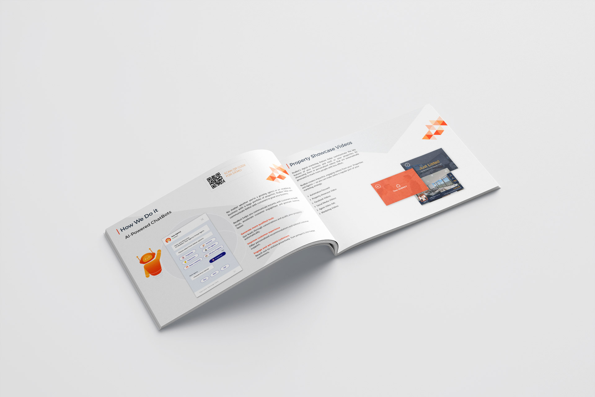 RealBot Brochure mockup design