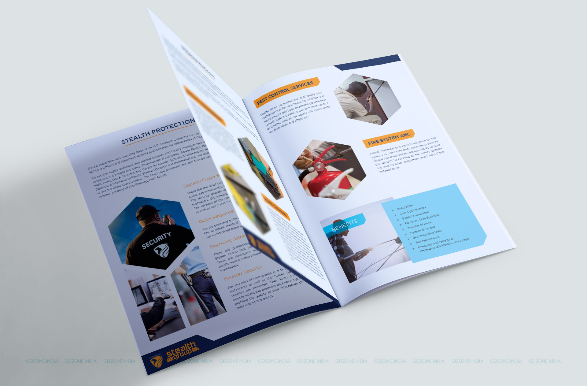 Stealth Group brochure mockup design