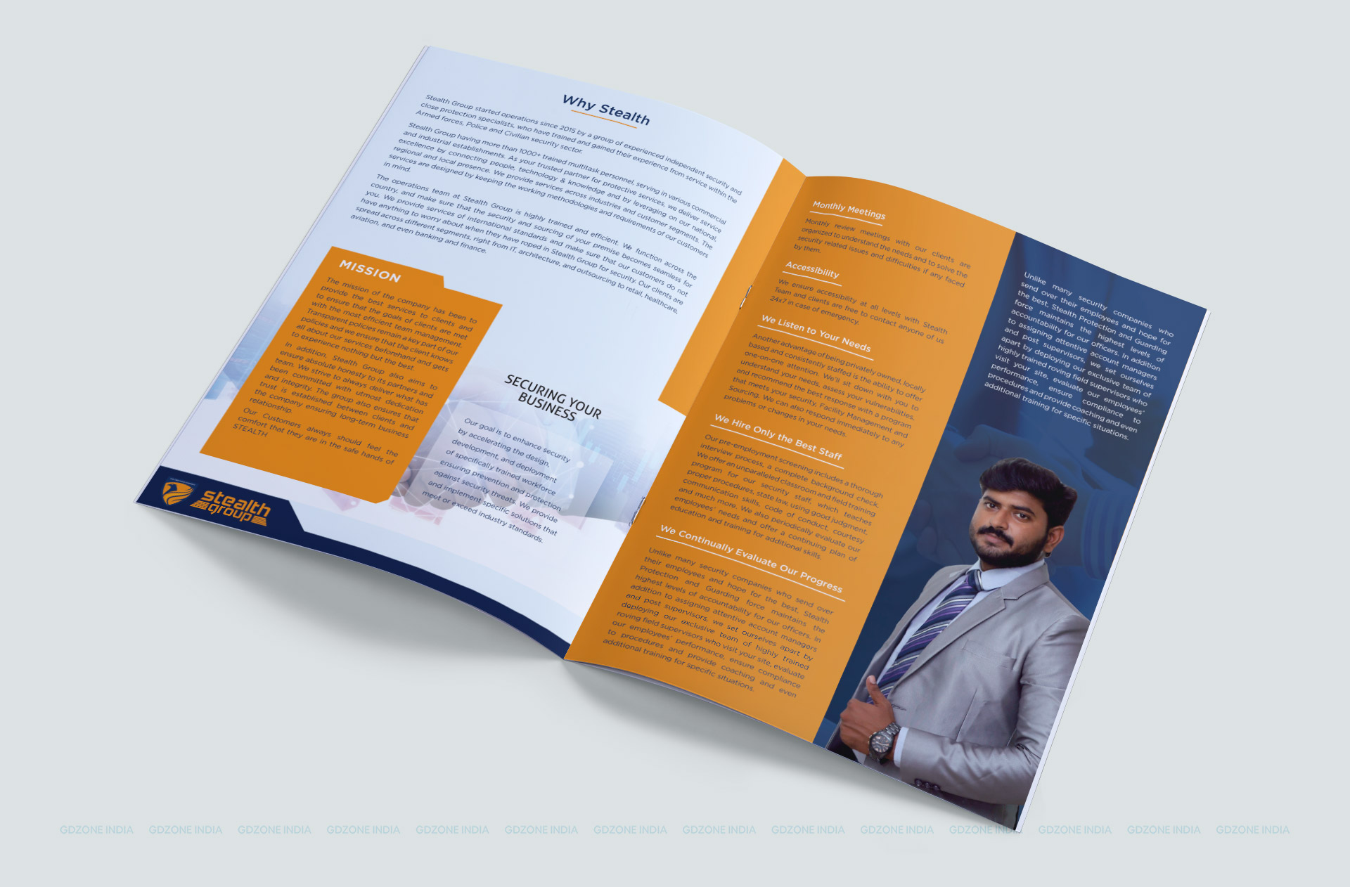 Stealth Group brochure mockup