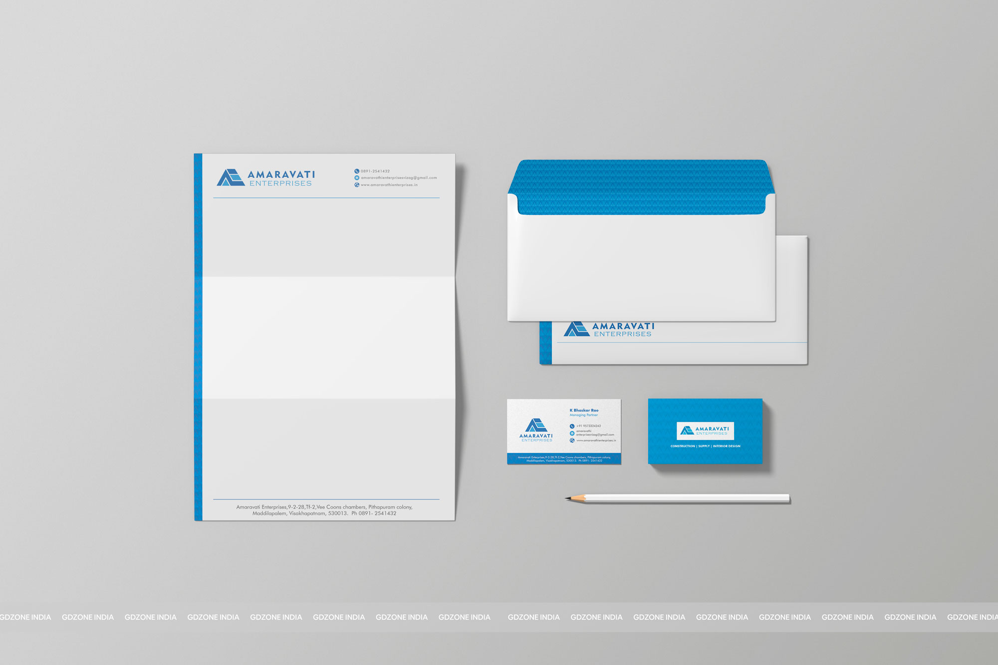 amaravati enterprises logo, interior logo design services,branding services,mockup design, website design, stationery