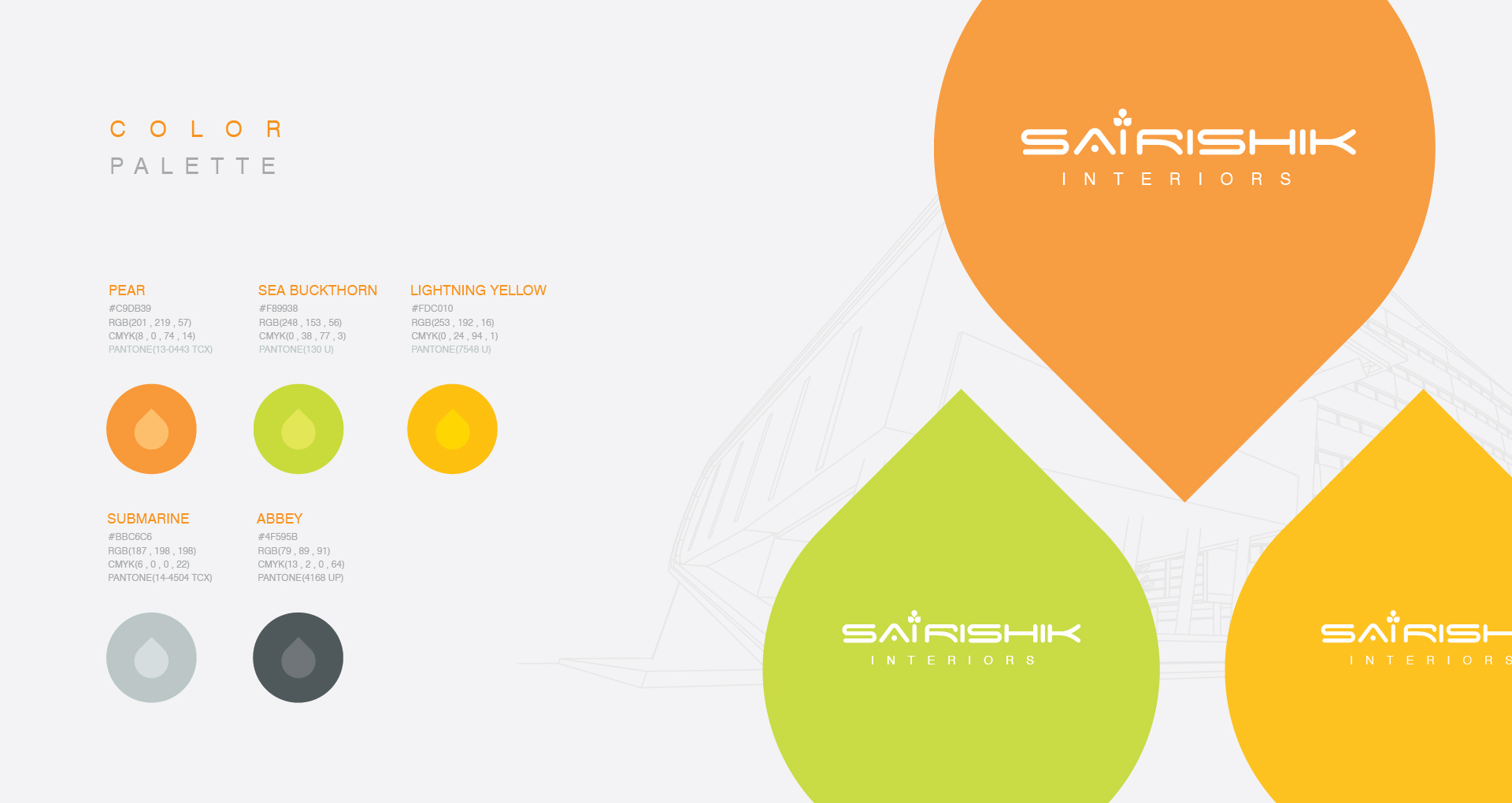 sairishik interiors logo, interior logo design, architecture logo design